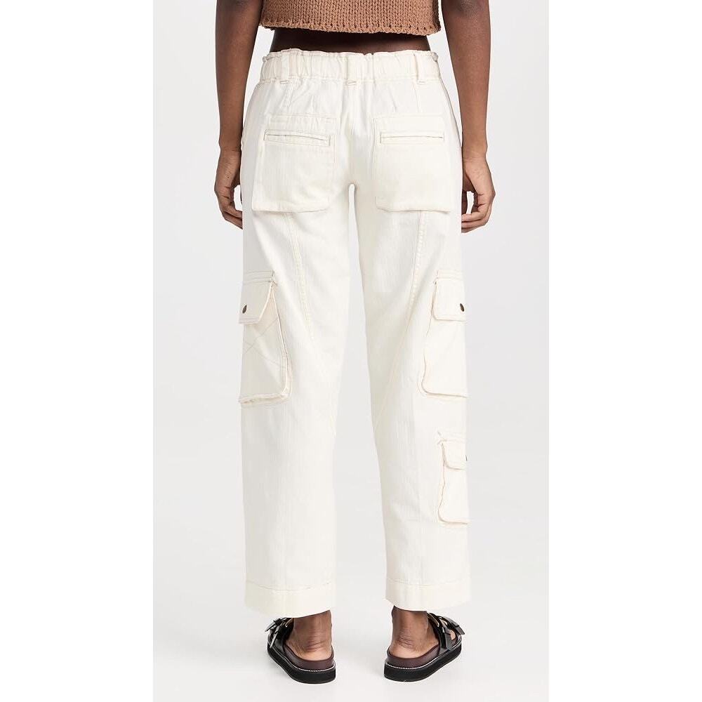 Free People Tahiti Pull On Cargo Pants Tofu White Utility Boho Medium - Picture 7 of 12